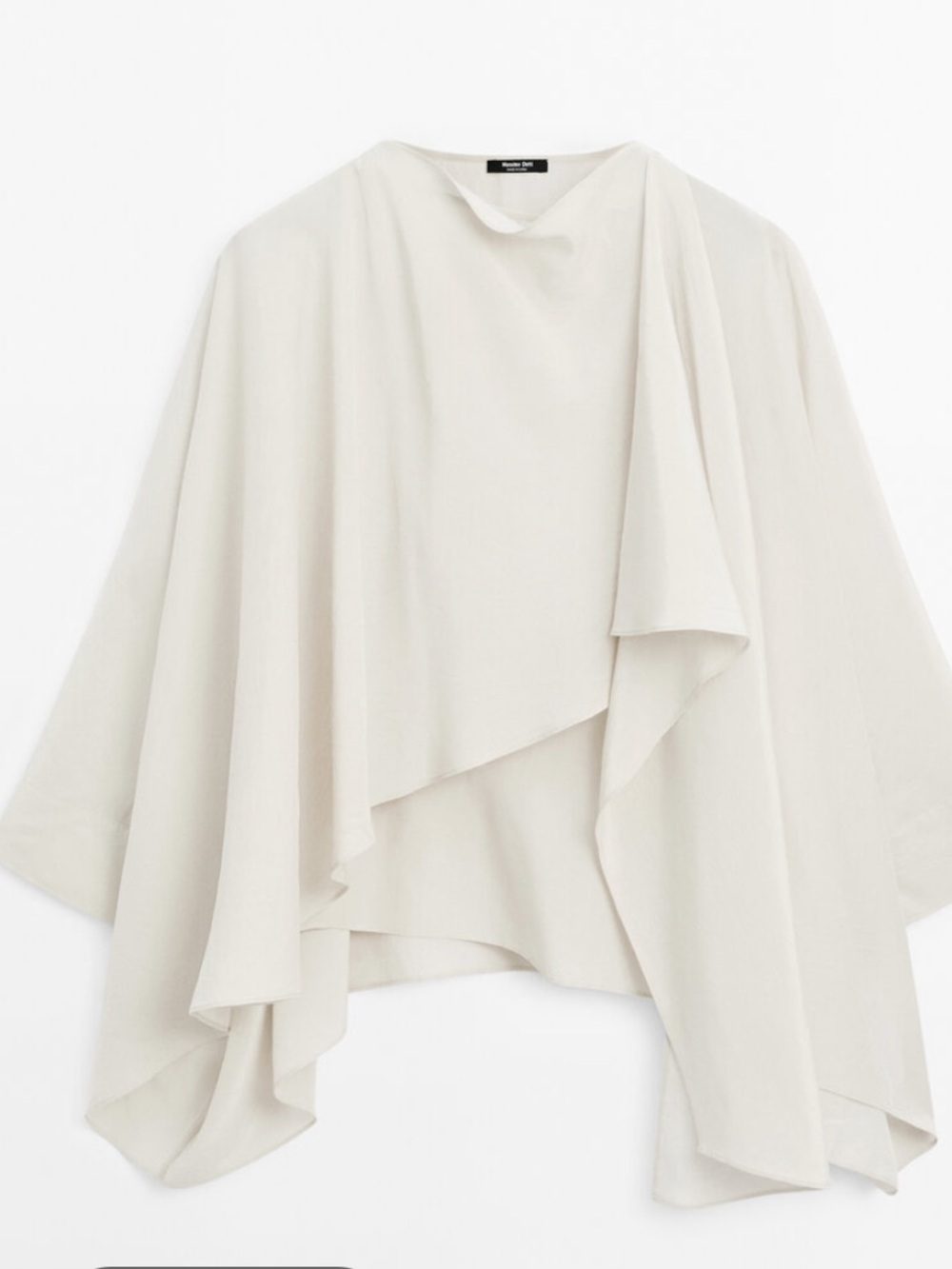 Massimo Dutti Fluid Cape Top Ecru Ivory XS-S NWT 5136/886/712 - Picture 4 of 9